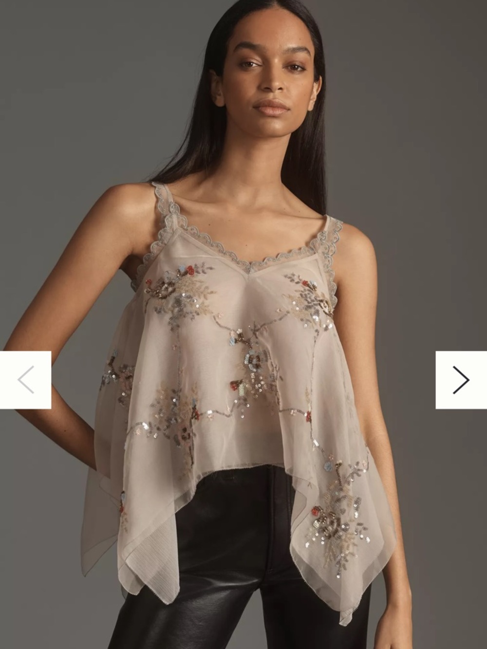 Anthropologie Let Me Be Embellished Hanky Hem Top